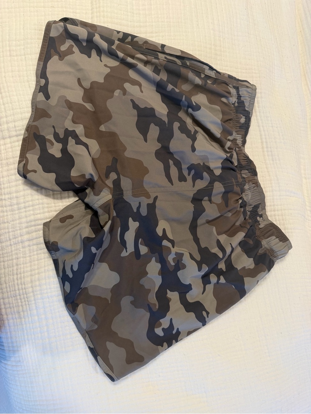 Men's Camo Performance Running Shorts - Brown/Gray - Picture 3 of 3